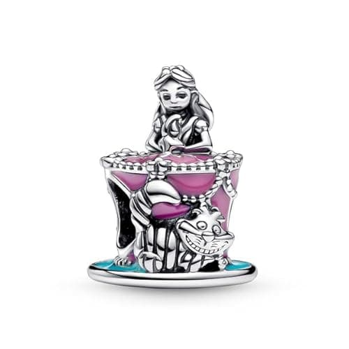 Image of Alice Hat Charm 925 Silver Compatible with Pandora Charms, Trollbeads, Chamilia, Biagi and Many Other UK Charm Bracelets.