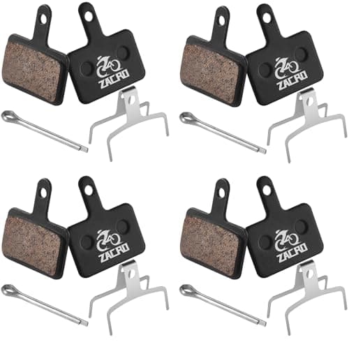 Image of Zacro 4 Pairs Bike Brake Pads, Ceramic Bicycle Disc Brake Pads Fit for Tektro Shimano TRP Deore Br-M575 B01s Mt200 M525 M515 T615 T675 M505 M495 M486 M485, Mountain MTB Ebike Brake Pads Replacement