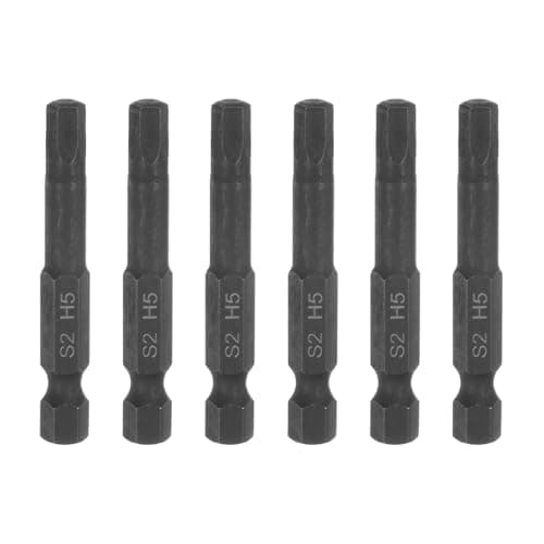Image of sourcing map 6Pcs 5mm Magnetic Impact Hex Head Wrench Drill Bit Metric 1/4" Hex Shank S2 Steel 2" Long for Power Drills Impact Drivers, Black