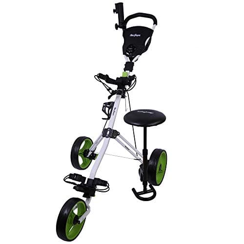 Image of MACGREGOR Golf X-TREME 3 Wheel Push/Pull Golf Trolley With Seat (White/Green)