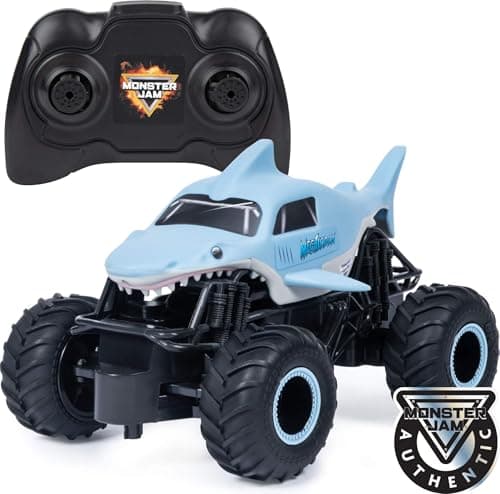 Image of Monster Jam Official Megalodon Remote Control Monster Truck, 1:24 Scale, 2.4 GHz, for Ages 4 and Up & Authentic Grave Digger RC, 1:24 Scale, 2.4 GHz, for Ages 4 and Up