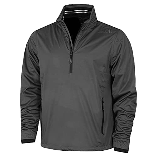 Image of Calvin Klein Mens Waterproof Half Zip Jacket - Charcoal/Black - L