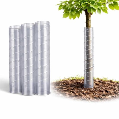 Image of Spiral Tree Guards - Plastic Protector Tubes 38mm x 600mm - Saplings & Plant Tube Protectors from Dogs & Animals 24" (5)