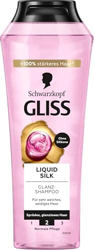 Image of Gliss Liquid Silk Shampoo (250 ml), Hair Shampoo for a Natural Shine, Nourishing Shampoo Smooths the Hair Surface for Exceptionally Soft Hair