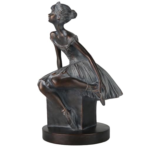 Image of Grace4Joy Ballerina Figurines - Ballerina Statues Resin Bronze Finish Sculpture Vintage Home Decor, Hand Painted Ballet Girl Figure for Dancer