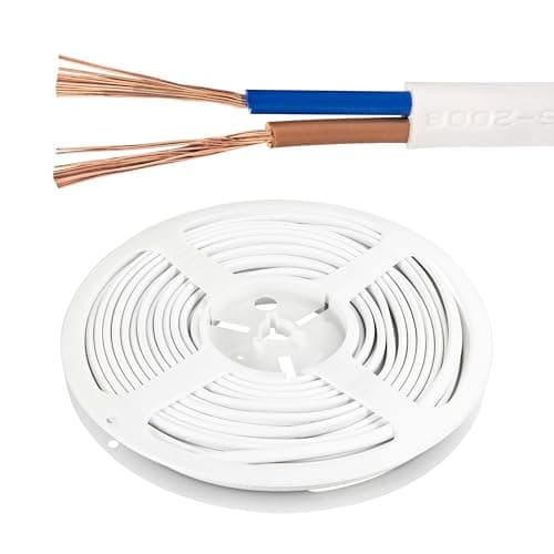 Image of URCIANOW 0.75mm² 10m Twin Core Cable Flat White 8A Pure Copper Core Flexible 18AWG Electrical Wire for DIY Power Cable Extension Wire For Home Small Electrical Wiring (3182Y Flex Wire)