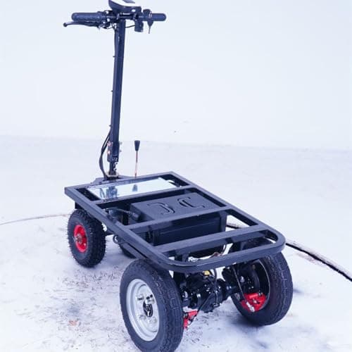 Image of Heavy-Duty Garage Platform Truck - Rolling Flatbed Cart Dolly for Easy Transportation of Heavy Industrial Loads in Garages and Warehouses