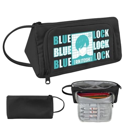 Image of DFARYUP for Blue Lo-ck Pencil Pouch, Stationery Bag Pocket Pencil Case, Pouch for School Office Teen Boy Girl, Bag(A1)