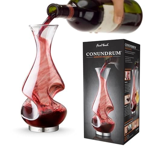 Image of Final Touch Conundrum Wine Aerator Decanter Drinking Gift, Clear,375ml