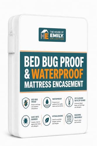 Image of The House of Emily Bed Bug Proof Protector Mattress Encasement Cover Zippered Anti Dust Mite Breathable Total Mattress Protection (Double 54" x 75" + 8" depth)