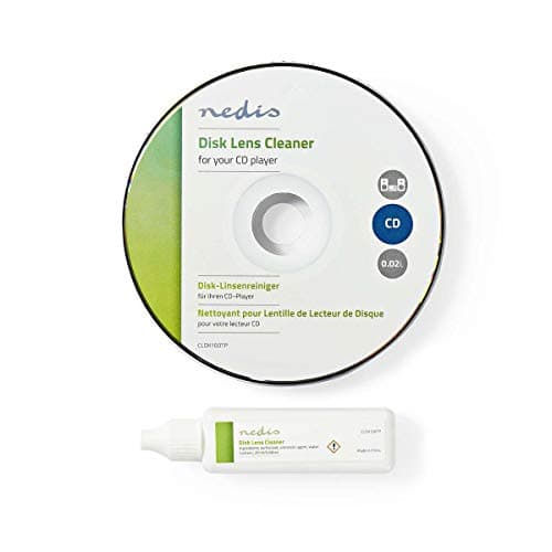 Image of NEDIS Disk Lens Cleaner with Ultra-Thin Brush & 20ml Liquid for Home, Office & Car CD Player, transparent