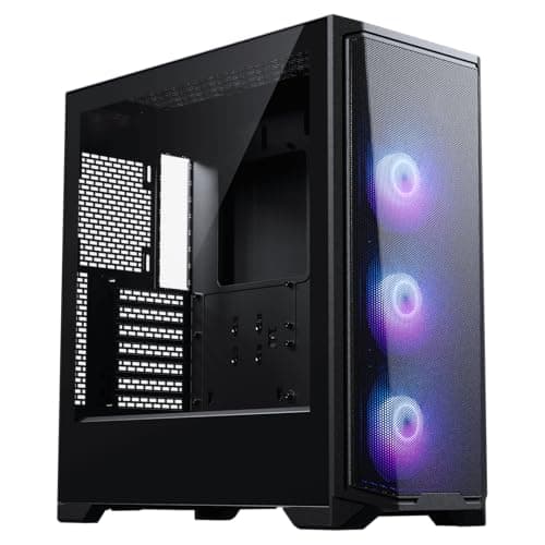 Image of Phanteks Eclipse G370A PC Case Black | Mid Tower with Tempered Glass & Mesh, 360mm Radiator Support, SSI-EEB Compatible, Including 3x 120mm ARGB Fans