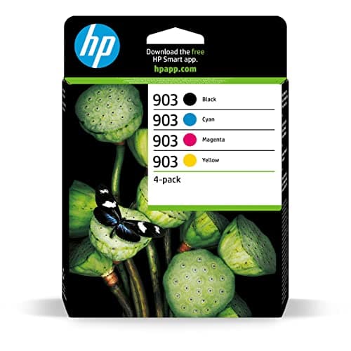 Image of HP 6ZC73AE 903 Original Ink Cartridges, Black/Cyan/Magenta/Yellow, Multipack, 4 Count (Pack of 1), Packaging May Vary