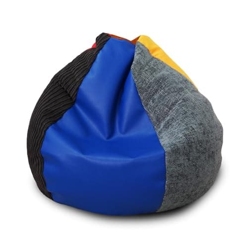 Image of rucomfy Beanbags Adults Sensory Chair - Autism & ADHD Friendly Calming Adults Furniture - Soft Mixed Textures for Tactile Stimulation - Mix of Random Colours & Fabrics for Boys & Girls (Beanbag Only)