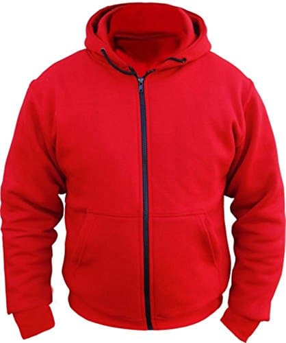 Image of Bikers Gear CE Armoured 100% Full Kevlar Ultimate Motorcycle Protection Red Hoodie Hoody Fleece (Med = 40