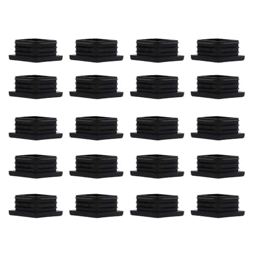 Image of 20PCS Square Plastic End Caps 40mm x 40mm Black Insert Plugs Anti-Slip Plastic Square Tube Plug for Pipe Tables Chairs Desks Beds