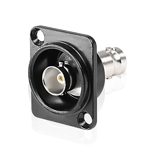 Image of XMSJSIY D-Type BNC Panel Mount Connector Chassis Panel Mount Adapter Gold-plated SDI Video Coaxial Socket BNC Coupler Chassis Adapter Female to Female Feed-Through Connector
