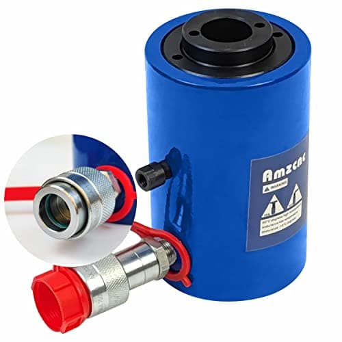 Image of AMZCNC 30T Hydraulic Cylinder Jack Hollow Single Acting Hydraulic Ram Cylinder 4"(100mm) Hydraulic Lifting Cylinders (30T 4Inch Hollow)