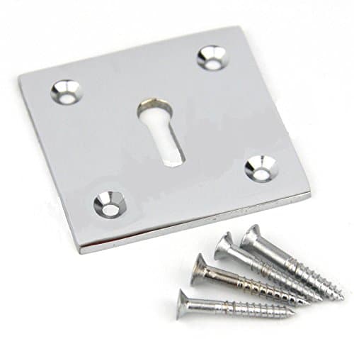 Image of Frelan Jedo Square Keyhole Cover Escutcheon 50mm x 50mm + Screws (Polished Chrome)