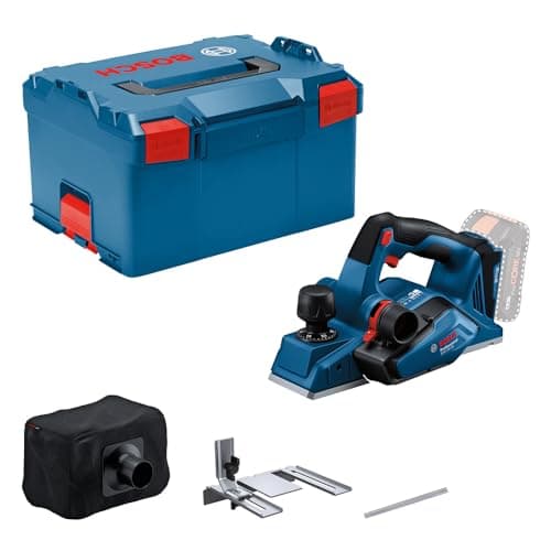 Image of Bosch Professional 18V System Cordless Planer GHO 18V-26 (brushless Motor, incl. Dust Bag, Parallel Guide, 1x Wood Razor Blade, L-BOXX)