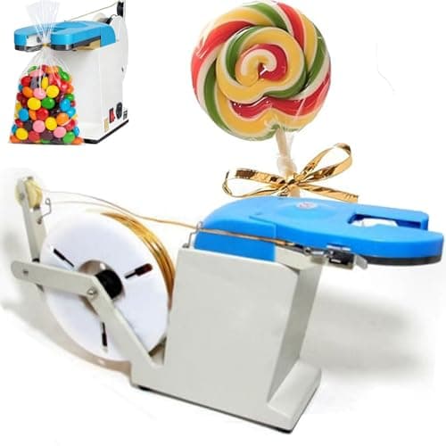 Image of ZHIXUMM Bag Closure Bundling Equipment, Automatic Twist Tie Machine, Electric Semi Manul Bag Closure 200mm Tightening Circle, Bundling Diameter 0.1-1.2mm, W/ 1 Roll Twist Ties Wire 40 Ties Per Minute