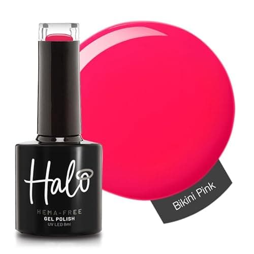 Image of Halo Gel Polish 8ml - Bikini Pink. UV/LED Gel Nail Polish, Long Lasting & Easy To Apply. Nail Art Colours For Manicure & Pedicure. Gel Polish For Professional & Home Use.