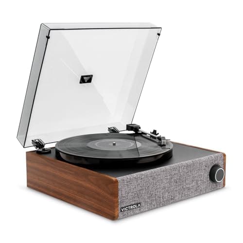 Image of Victrola Eastwood LP – Bluetooth Record Player – 3-Speed Turntable, Audio Technica AT-3600L MM Cartridge, Vinyl Stream Bluetooth Output, Anti-Skip Floating Speaker System, RCA & 3.5mm Output (Walnut)