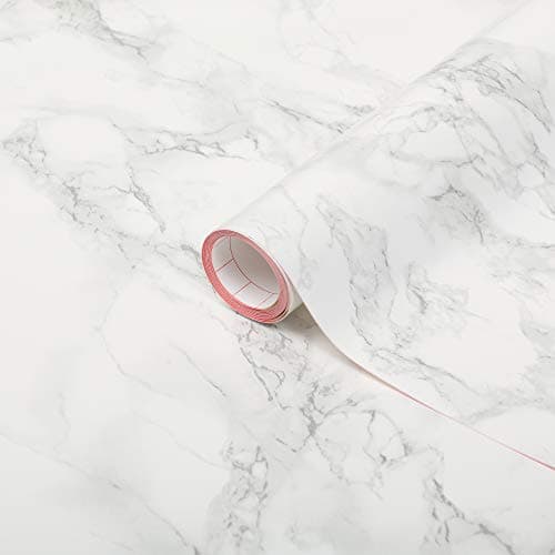 Image of Vinyl Warehouse 5m x 67.5cm d-c-fix White/Grey Marble Sticky Back Vinyl Furniture Wrap 200-8095