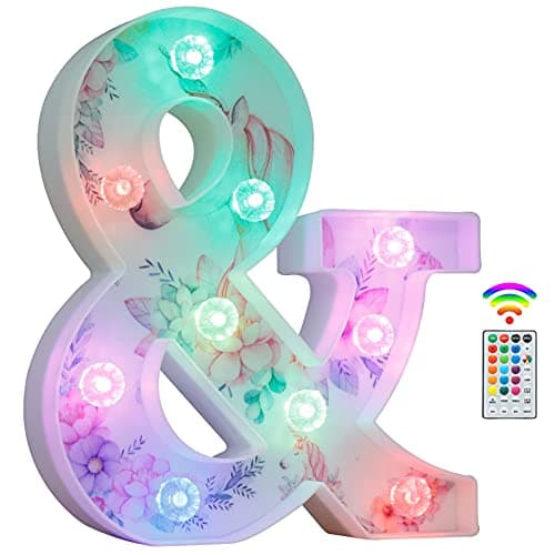 Image of Unicorn Light Up Letters, LED Letter Lights 18 Color Changing Diamond Alphabet Sign Unicorn Gifts for Girls Women Party Birthday Decorations Remote Night Light Christmas Valentine Wall Table Decor - &