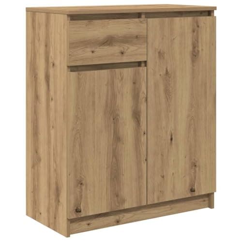 Image of vidaXL Artisan Oak Sideboard with Drawer - Engineered Wood Storage Cabinet for Living Room/Dining Room/Home Office - 71x35x84 cm
