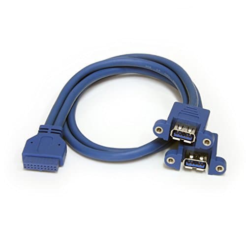 Image of StarTech.com 2 Port Panel Mount USB 3.0 Cable - USB A to Motherboard Header Cable F/F (USB3SPNLAFHD)