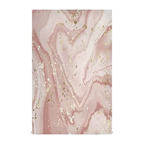 Image of xigua 4 Pack Kitchen Towel Dishcloths Absorbent Hand Towels Tea Towels for Home Restaurant Dish Clean 28" x 18", Rose Gold Marble Ripple