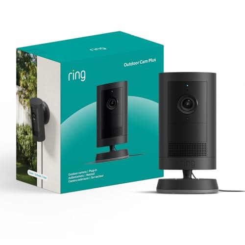 Image of Ring Outdoor Camera Plus (newest gen) Plug-in | Wide-Angle 2K Video with Ring Vision I DIY Wireless Outdoor Security Camera | alternative to CCTV system I 30-day free trial of Ring Subscription Plan
