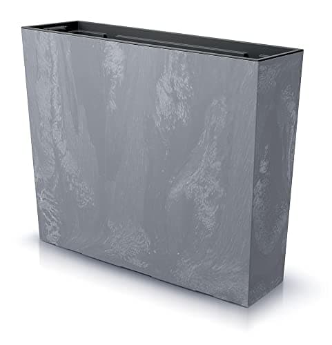 Image of URBNLIVING Tall Concrete Rectangle Planter Floor Standing Indoor Outdoor Patio Plant Pot (Grey)