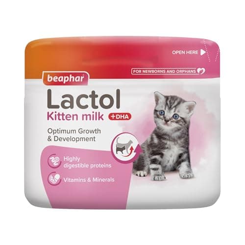 Image of Beaphar - Lactol Kitten Milk 250g - Milk Replacer & Complete Feed for Newborn & Weaning Kittens – For growth & development – Contains DHA, Taurine & Vitamins – Ideal for Hand-Rearing – Use from Birth