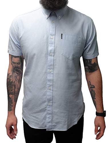 Image of Ben Sherman Mens Oxford Shirt Short Sleeved (Light Blue) S