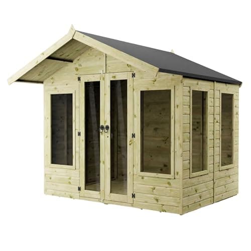 Image of WALTONS 6 x 8 Sussex Summerhouse | Apex Roof | Shiplap Tongue and Groove | Wooden Garden Room Summerhouse | 10 Year Anti Rot Guarantee | 8 x 8 8ft 8ft