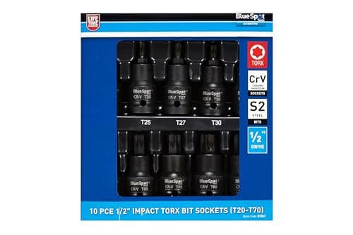 Image of Blue Spot Tools 10 PCE 1/2" Impact Torx Bit Socket (T20-T70)