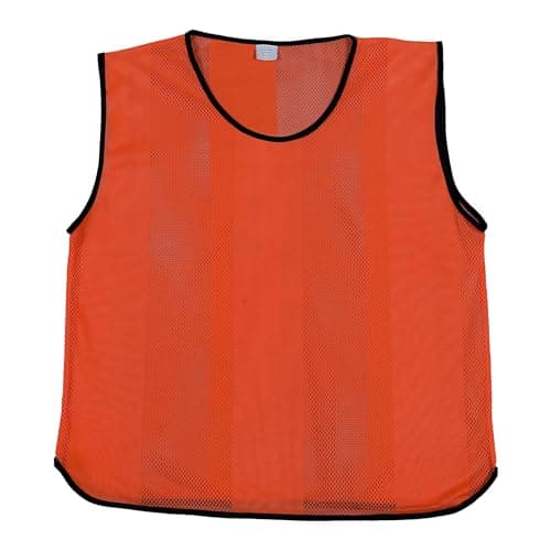 Image of Sterling Sports 5 X Training Bibs Sports Mesh Football Bibs Adult (Pack of 5) - Quick Dry Football Training Equipment For Soccer, Rugby, Basketball & Cricket Bibs (Orange, Junior)