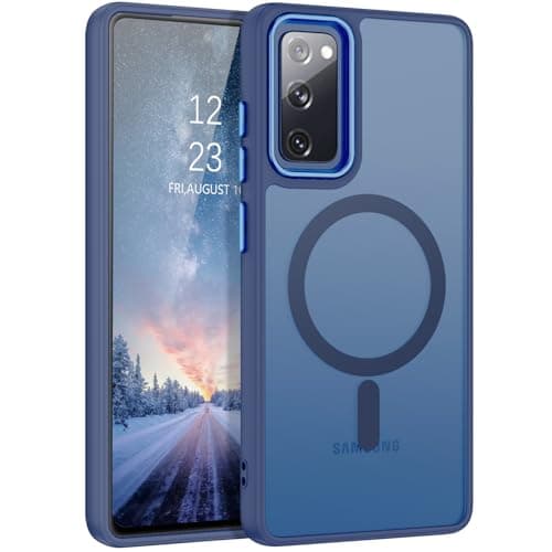 Image of DUEDUE for Samsung Galaxy S20 FE Case Magnetic, Fit for MagSafe, Full Camera Protection Shockproof Protection, Anti-Scratch Translucent Matte Back Case for Samsung S20 FE 4G/5G 6.5 ", Blue