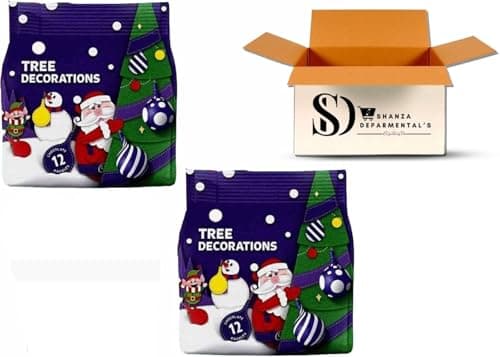 Image of Christmas Milk Chocolate Baubles Tree Decorations | Pack of 2 (72g Each) | 24 Festive Baubles for Christmas Tree | Holiday Gifts for Women, Kids, and Chocolate Lovers