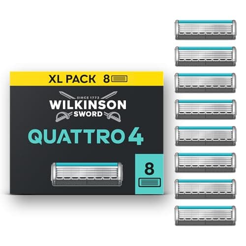 Image of Wilkinson Sword Quattro Titanium Sensitive Razor Blades - Pack of 8 Blades (packaging may vary)