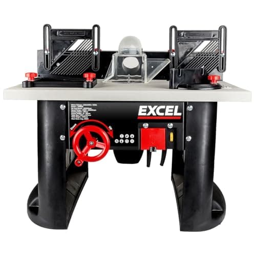 Image of EXCEL 1500W Router Table, Rise & Fall System and Safety Switch, Variable Speed Woodworking Machine 28,000rpm, Cutter Storage, 1/2" & 1/4" Collets Included, Table Router, 240v routertable, Bench Top