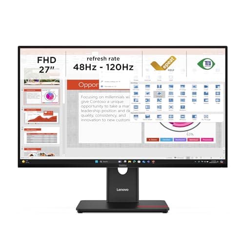Image of Lenovo ThinkVision T27-40 LED display 68.6 cm (27") 1920 x 1080 pixels Full HD Black