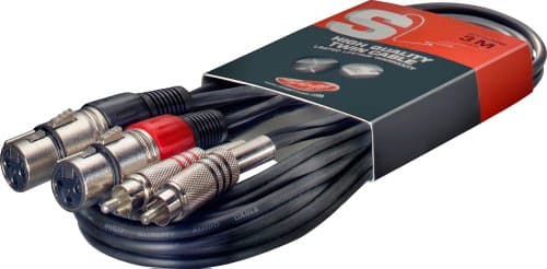 Image of Stagg 25018317 3 m S Series Twin RCA Male to Twin XLR Female Cable
