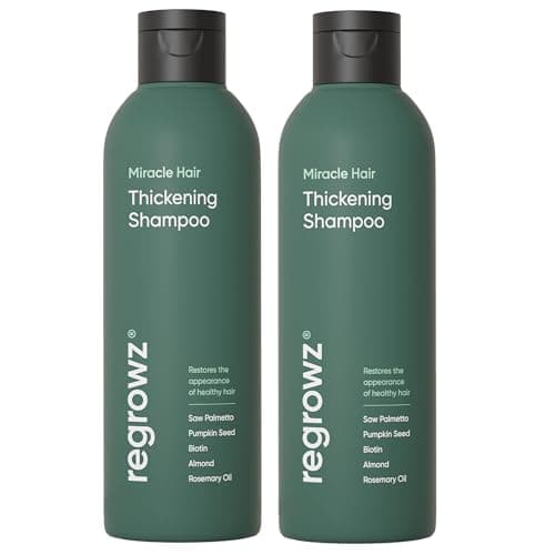 Image of Regrowz Hair Thickening Shampoo 225ml x2- Biotin Hair Growth Shampoo for Women & Men - DHT Blocker & Sulphate Free - Natural Anti Hair Loss Treatment