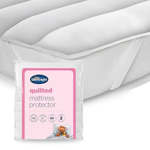 Image of Silentnight 100% Cotton Quilted Mattress Protector - Double