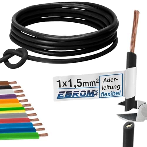 Image of 100 m H07V-K 1.5 mm² 1 x 1.5 mm² (mm2) - flexible multi-strand - 100 m - green - white - yellow - brown - light blue - dark blue - green / yellow - transparent - orange - red - purple - black