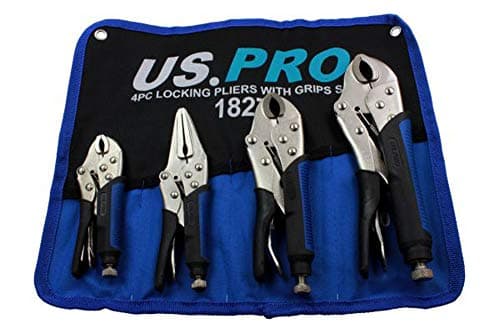 Image of US PRO Locking Pliers 4pc Mole Grips Adjustable Wrench Vice Grips Pliers 1827