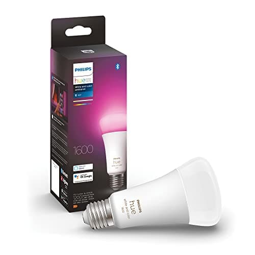 Image of Philips Hue White & Color Ambiance E27 LED Bulb, 1600lm, dimmable, 16 mio. Colors, controllable via app, Compatible with Amazon Alexa (Echo, Echo Dot), Old Generation